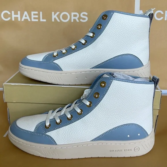 MICHAEL KORS
SHEA MID HIGH TOP
FAUX LEATHER
49F3SHFESL
PALE BLUE 
NEW - Picture 5 of 16
